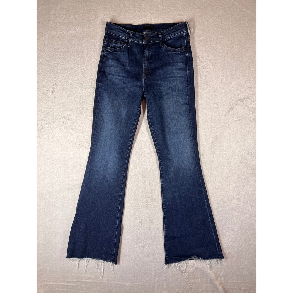 Mother The Weekender Fray High Rise Flare Jeans Mint Condition Wash Size 28